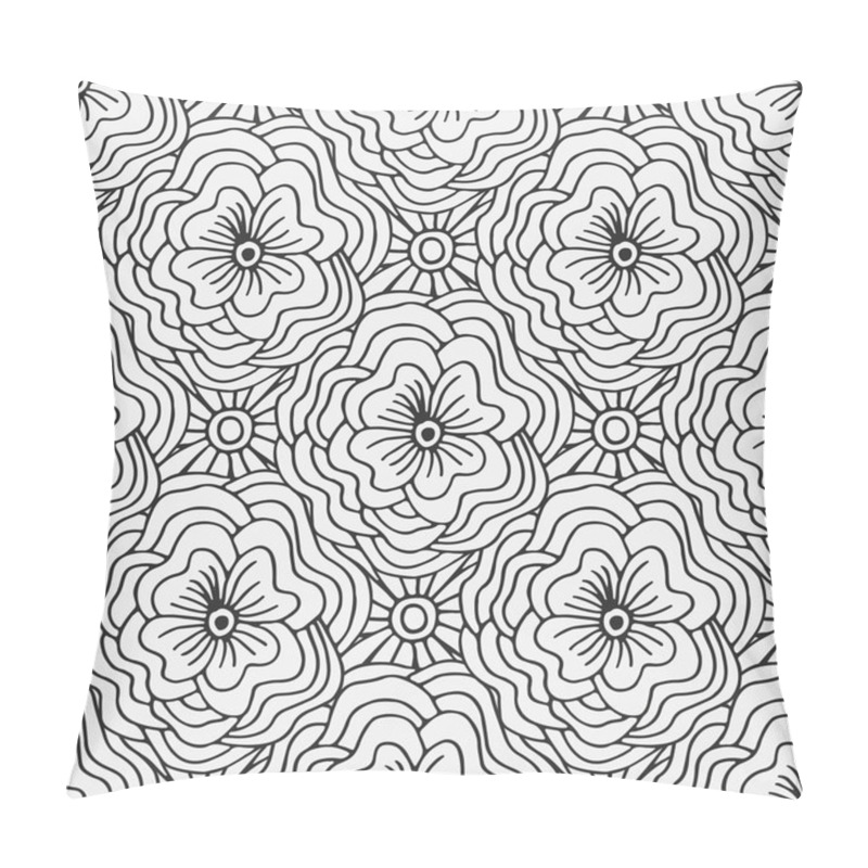 Personality  Doodle Seamless Pattern With Flowers.  Pillow Covers