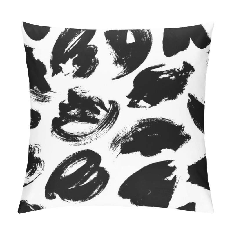 Personality  Ink Brush Smears Seamless Vector Pattern Pillow Covers