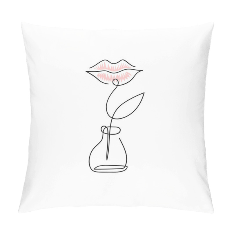 Personality  Single Continuous Line Drawing Of Minimalistic. Trendy One Line Draw Design Vector Graphic Illustration Pillow Covers