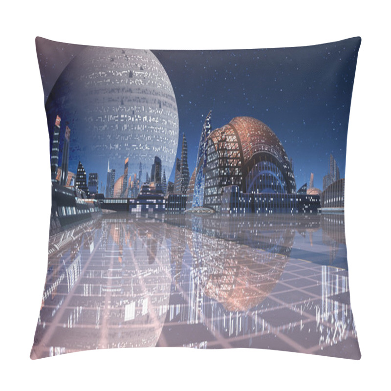 Personality  Futuristic Cityscape Pillow Covers