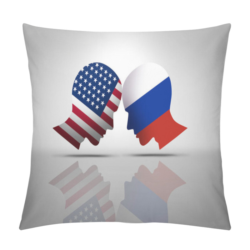 Personality  American Russian Negotiation And Diplomatic Cooperation Or Russia United States Diplomacy And International Security Or Geopolitical Dispute Between Moscow And Washington To Find A Political Agreement. Pillow Covers