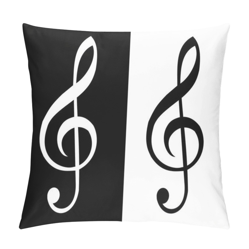 Personality  Illustration Of A Black Clef Isolated On White Background VECTOR Pillow Covers