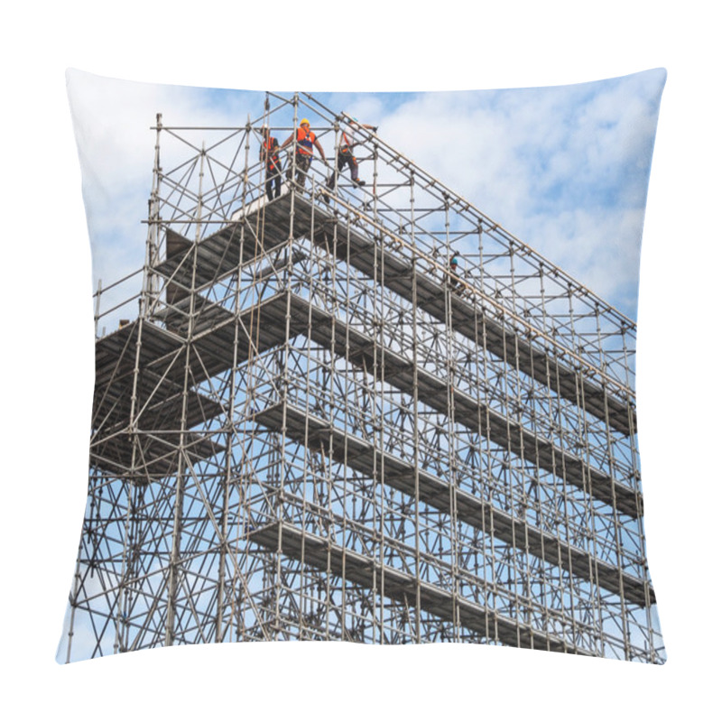 Personality  Construction Worker On A Scaffold Pillow Covers