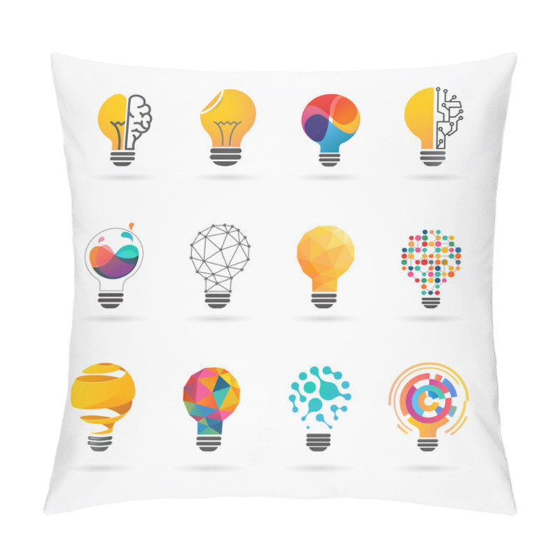 Personality  Light Bulb - Idea, Creative, Technology Icons Pillow Covers