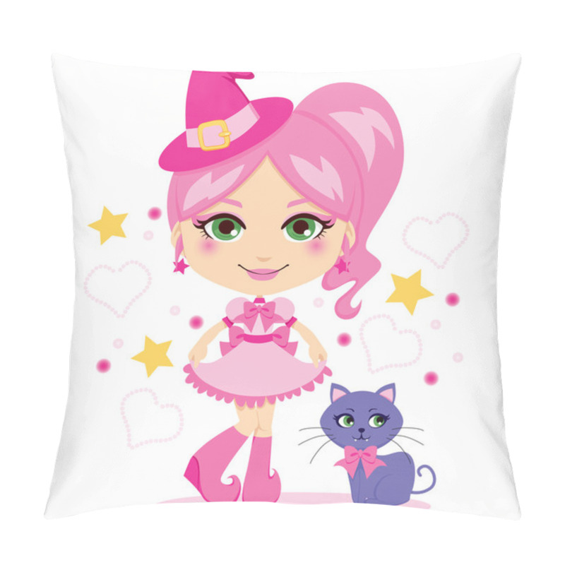 Personality  Cute Pink Witch Pillow Covers