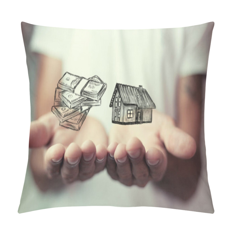 Personality  Mortgage Concepts. House And Money Pillow Covers