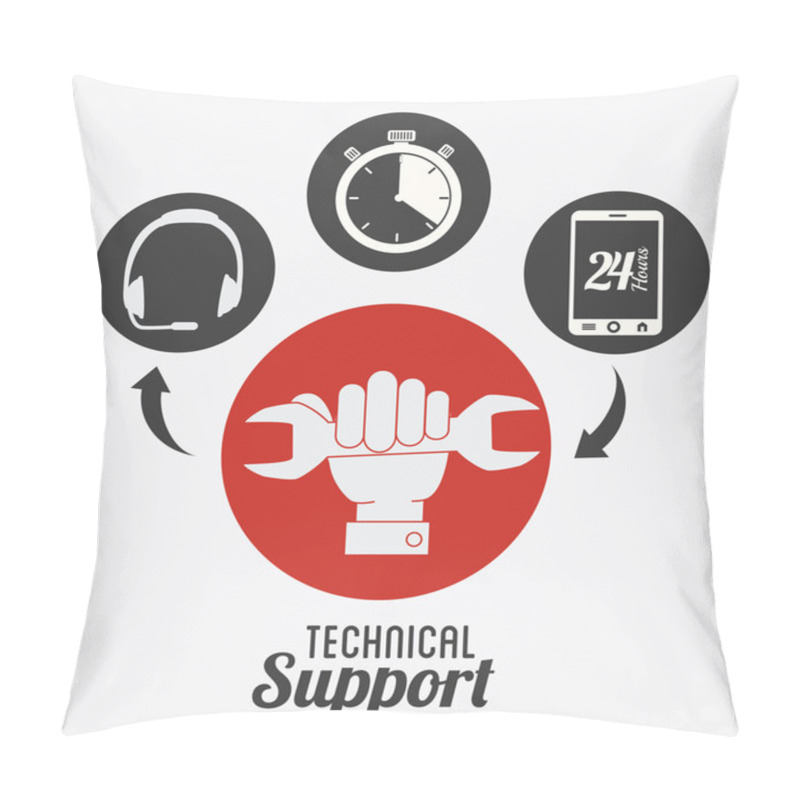 Personality  Technical Support Design ,vector Illustration. Pillow Covers