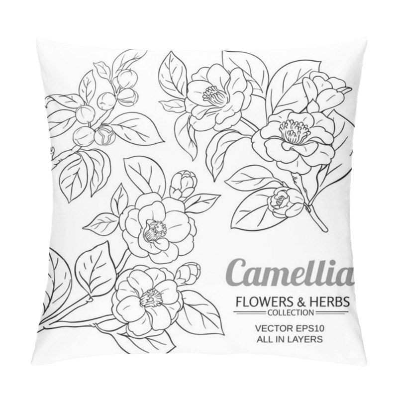 Personality  Camellia Vector Set Pillow Covers