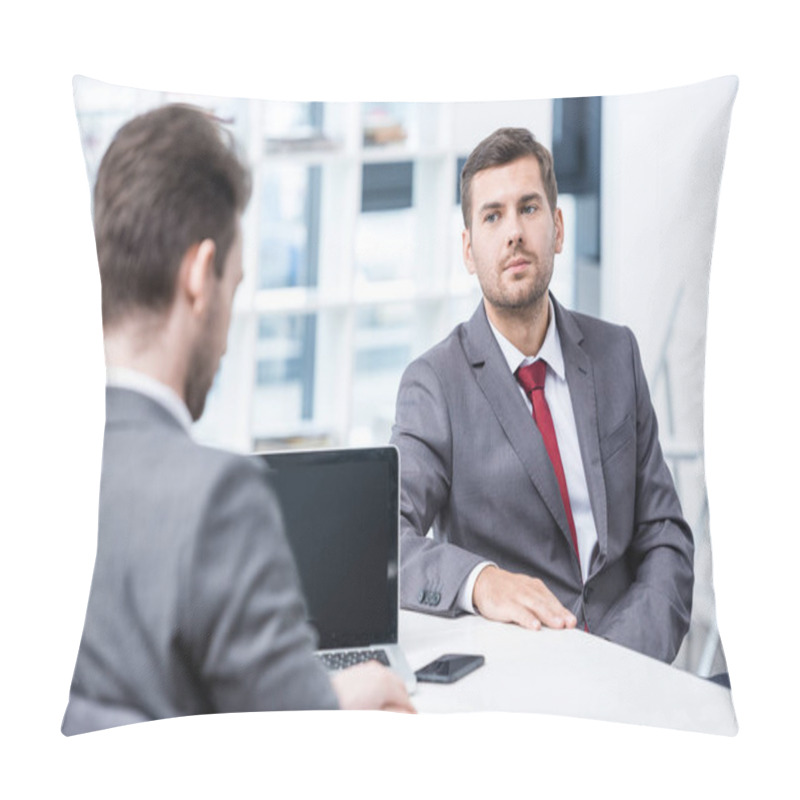 Personality  Businessmen At Job Interview  Pillow Covers