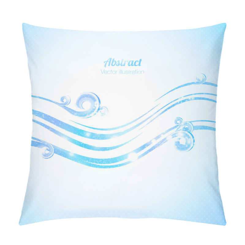 Personality  Abstract Blue Background With Waves And Swirls. Vector Illustration. Pillow Covers