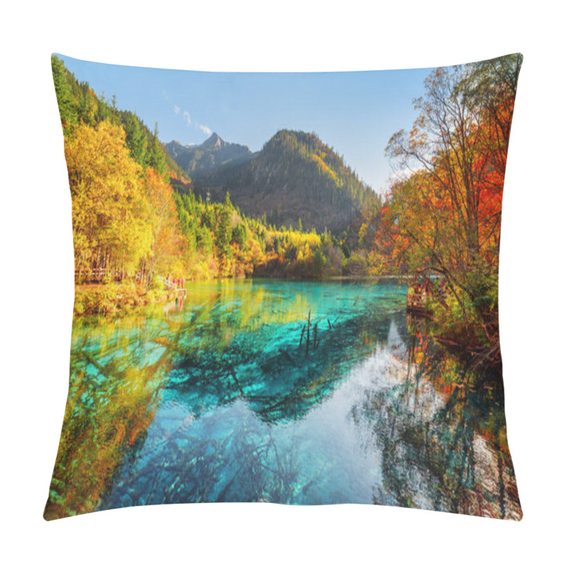 Personality  Beautiful View Of The Five Flower Lake With Azure Water Pillow Covers