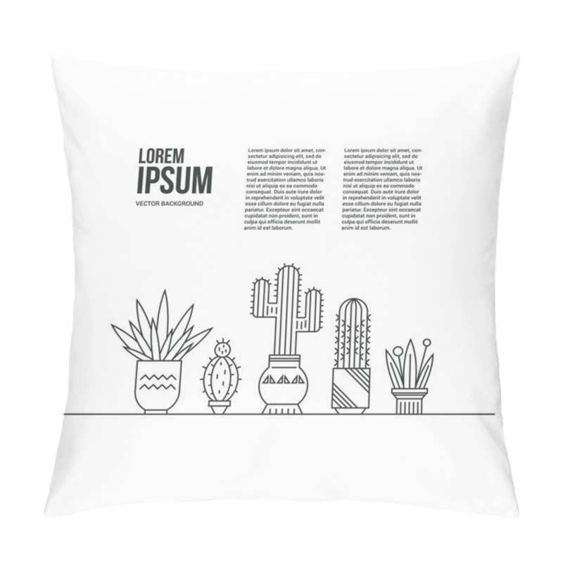 Personality  Cactuses And Succulents In Cute Pots Pillow Covers