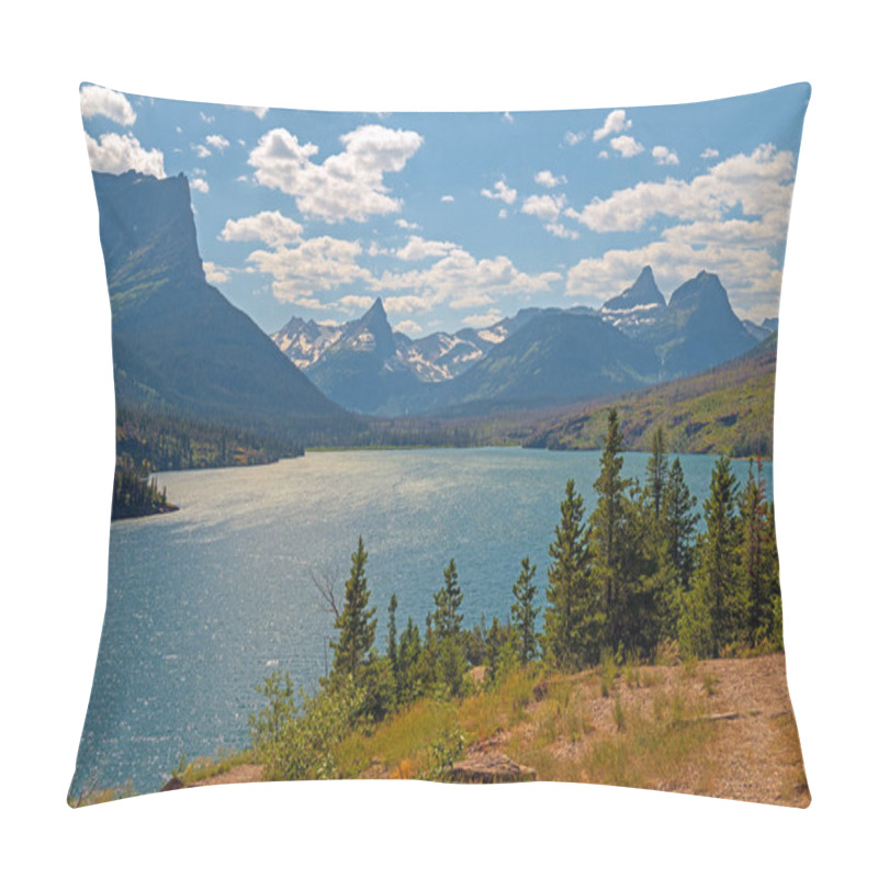 Personality  Panoramic View Of Alpine Mountains In The Late Afternoon In Glacier National Park In Montana Pillow Covers