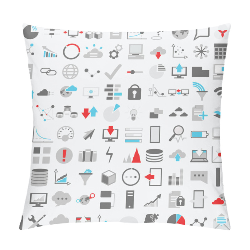 Personality  Set Of One Hundred Technology  Icons Pillow Covers