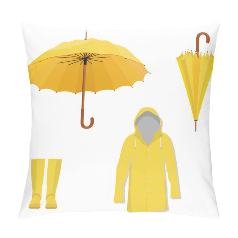 Personality  Raincoat, Boots, Umbrella Pillow Covers