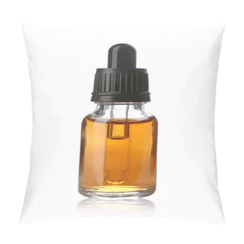 Personality  Bottle Of Essential Oil Isolated On White Pillow Covers