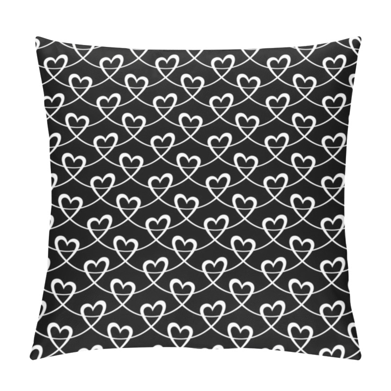 Personality  Seamless Pattern With Linear Hearts Pillow Covers