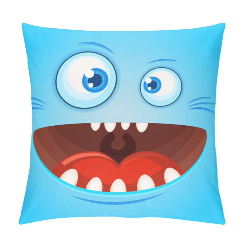 Personality  Funny Monster Face For Print. Pillow Covers