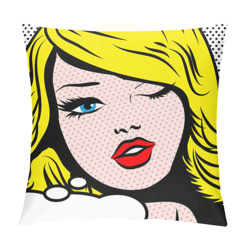 Personality  Pop Art Woman Winks Pillow Covers