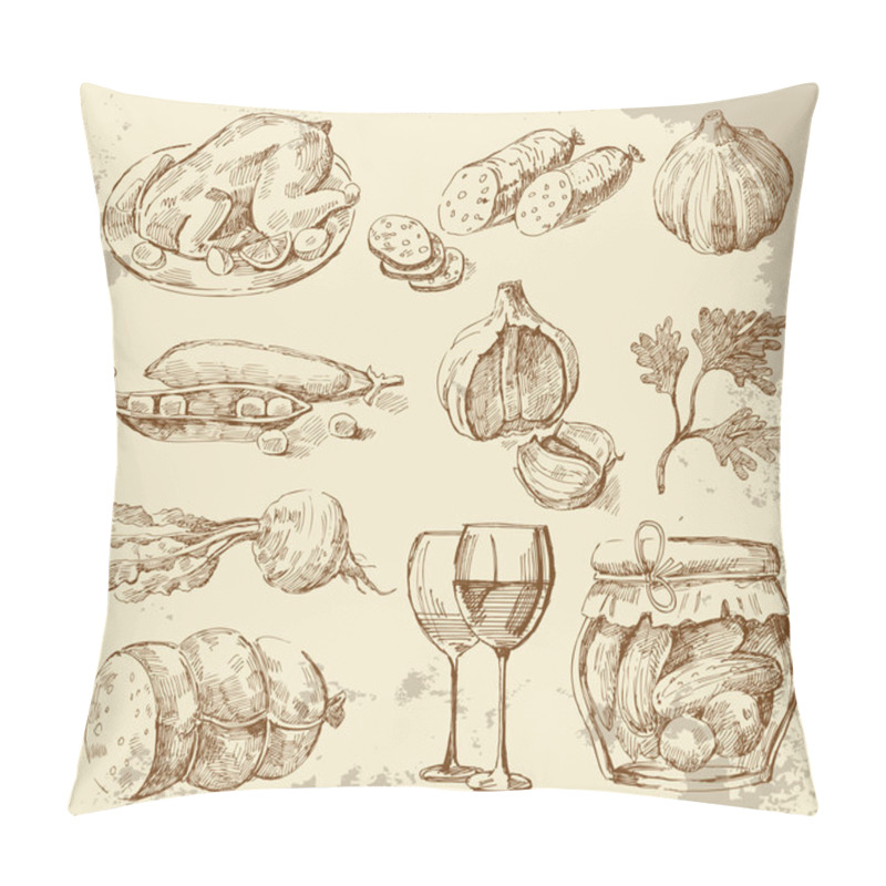 Personality  Hand-drawn Set Vegetables Pillow Covers