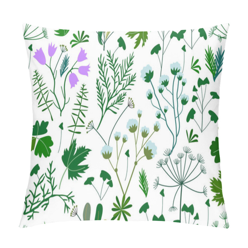 Personality  Herbs, Conifers, Flowers And Branches. Pillow Covers