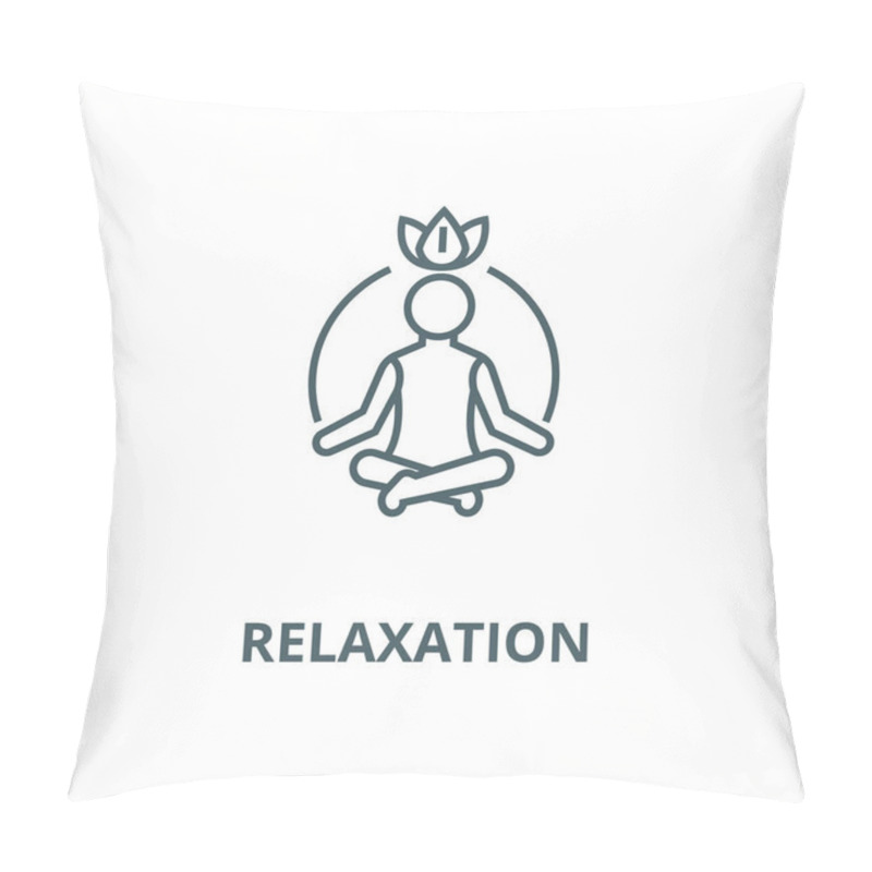 Personality  Relaxation  Vector Line Icon, Linear Concept, Outline Sign, Symbol Pillow Covers