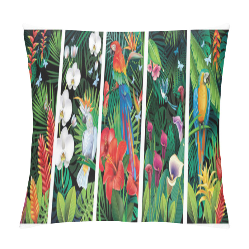 Personality  Backgrounds With Tropical Jungle Pillow Covers