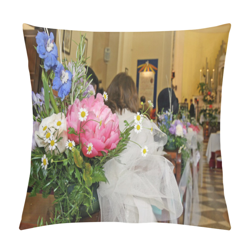 Personality  Flowers To Adorn The Nave Of The Church During A Wedding Pillow Covers