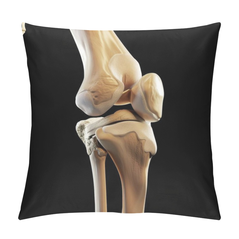 Personality  Detailed 3D Rendering Of A Human Knee Joint Showcasing Its Anatomical Features And Structure. Pillow Covers