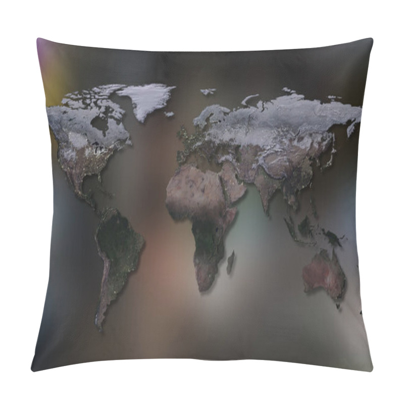 Personality  3D Rendering Of Planet Earth. You Can See Continents, Cities, The Borders Of The Seas And Oceans. Elements Of This Image Furnished By NASA Pillow Covers