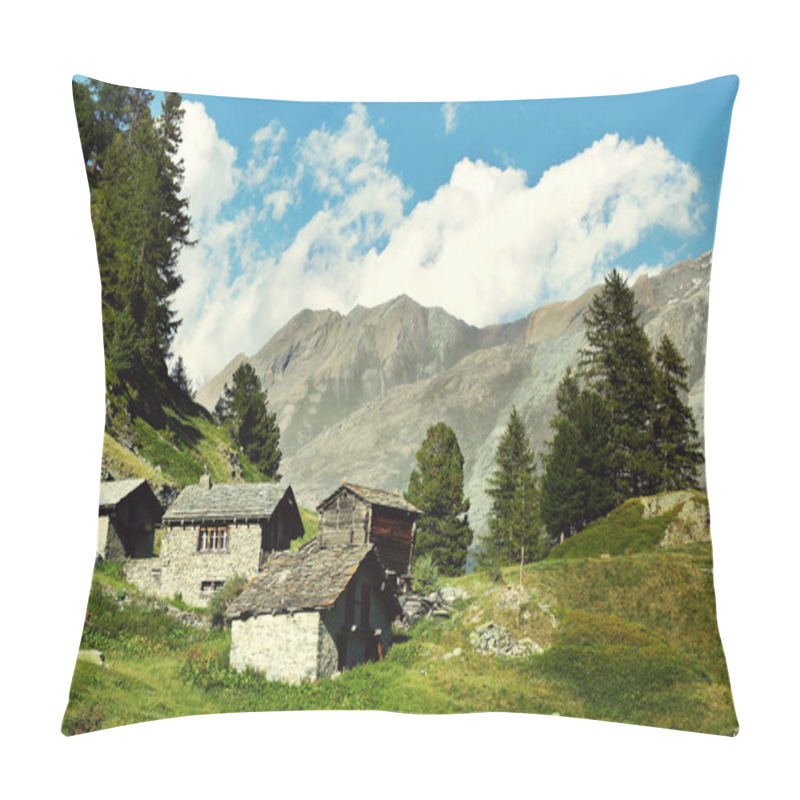 Personality  View Of Abandoned Village In Mountains Pillow Covers