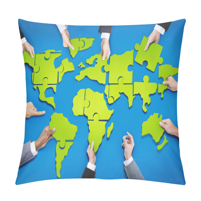 Personality  People With Puzzle Forming In World Pillow Covers