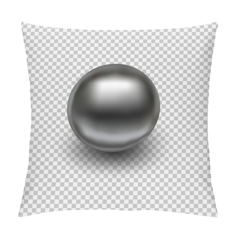 Personality  Chrome Metal Ball Realistic Isolated On Transparent Background. Pillow Covers