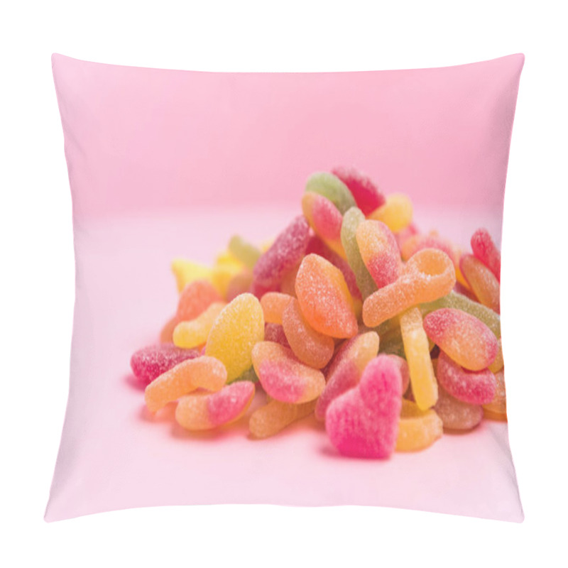 Personality  Sugary Jellies Isolated On A Pink Background Pillow Covers