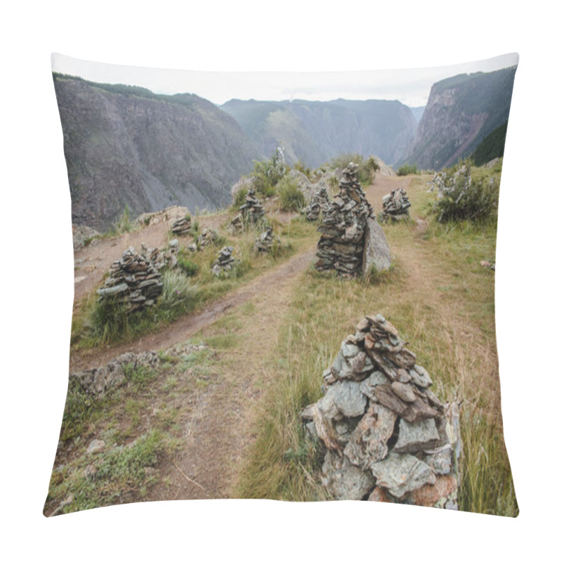 Personality  Beautiful Landscape With Rocks On Mountain Pass, Altai, Russia Pillow Covers