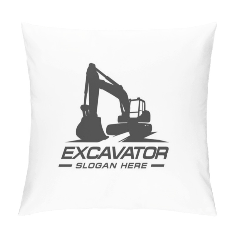 Personality  Excavator Logo Template Vector. Heavy Equipment Logo Vector For Construction Company. Creative Excavator Illustration For Logo Template. Pillow Covers