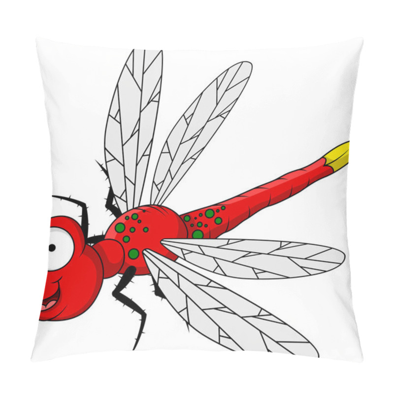 Personality  Funny Red Dragonfly Cartoon Pillow Covers