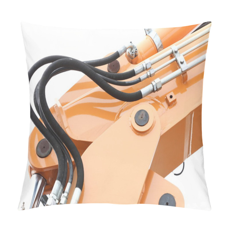 Personality  Detail Of Hydraulic Bulldozer White Background Pillow Covers