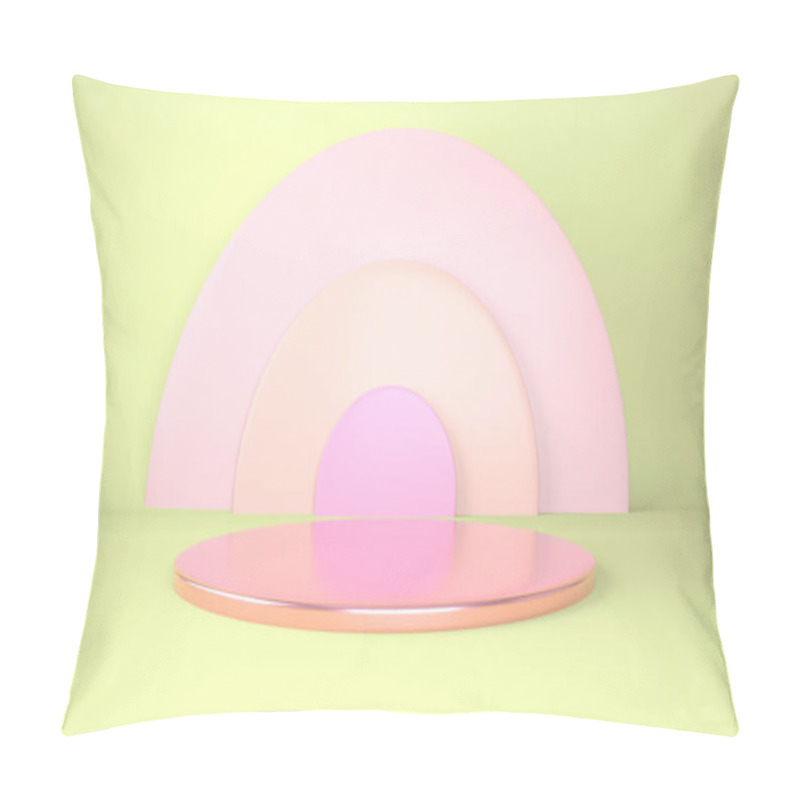 Personality  Product Podium On Pastel Background 3d. Abstract Minimal Geometry Concept. Studio Stand Platform Theme. Exhibition And Business Marketing Presentation Stage. 3d Rendering. Pillow Covers