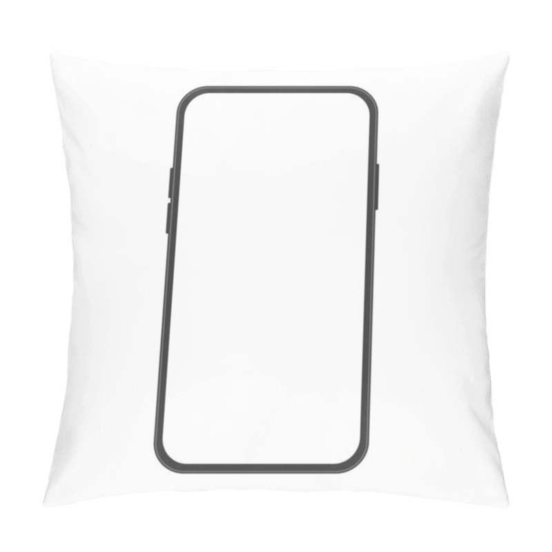 Personality  Realistic Smartphone Model, Front View Of The Device. Vector Pillow Covers