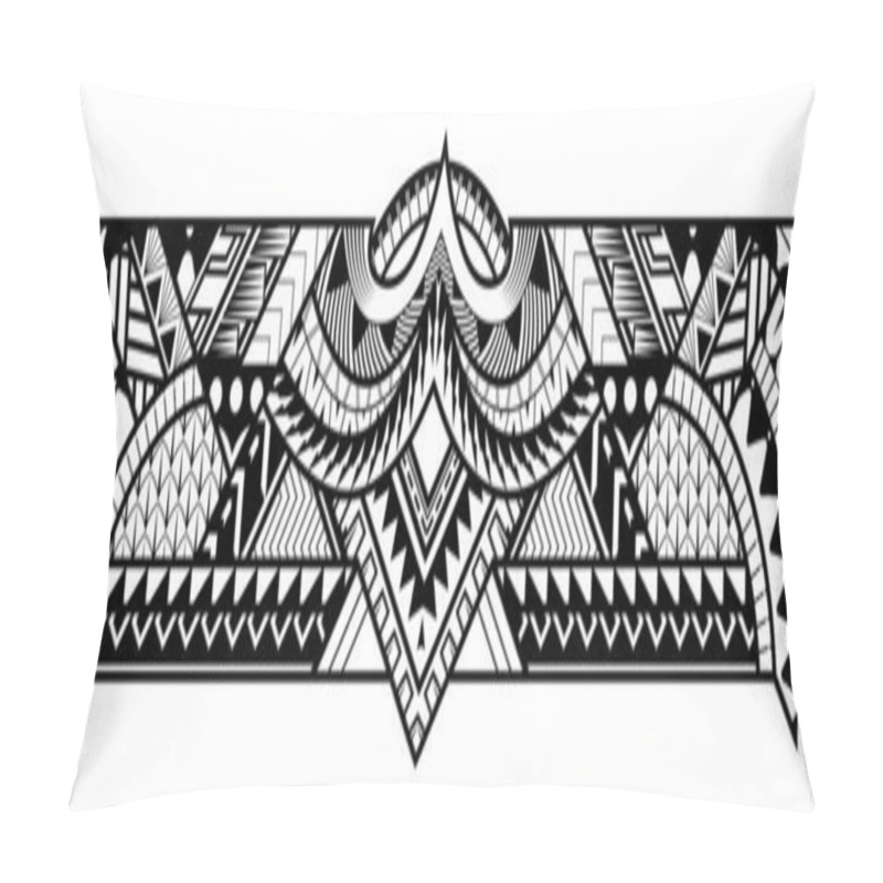 Personality  Polynesian Tattoo Pattern Maori, Samoa Ornament Border, Ethic Tribal Template Vector. Pillow Covers