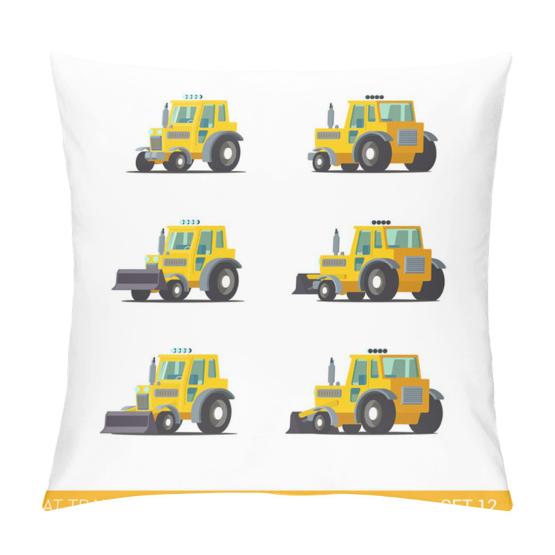 Personality  Construction Transport Icon Set Pillow Covers