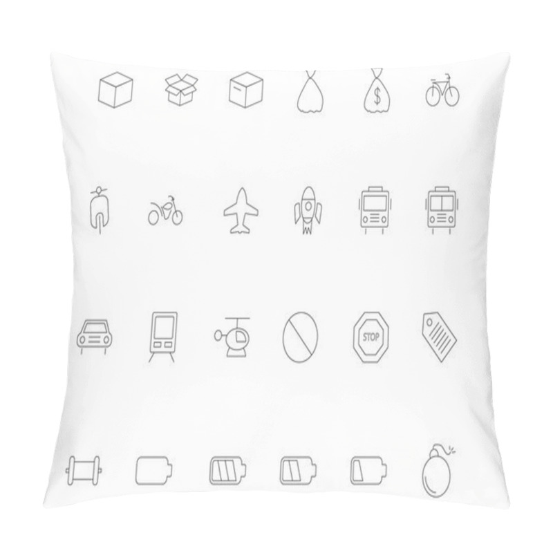 Personality  Line Icons 9 Pillow Covers