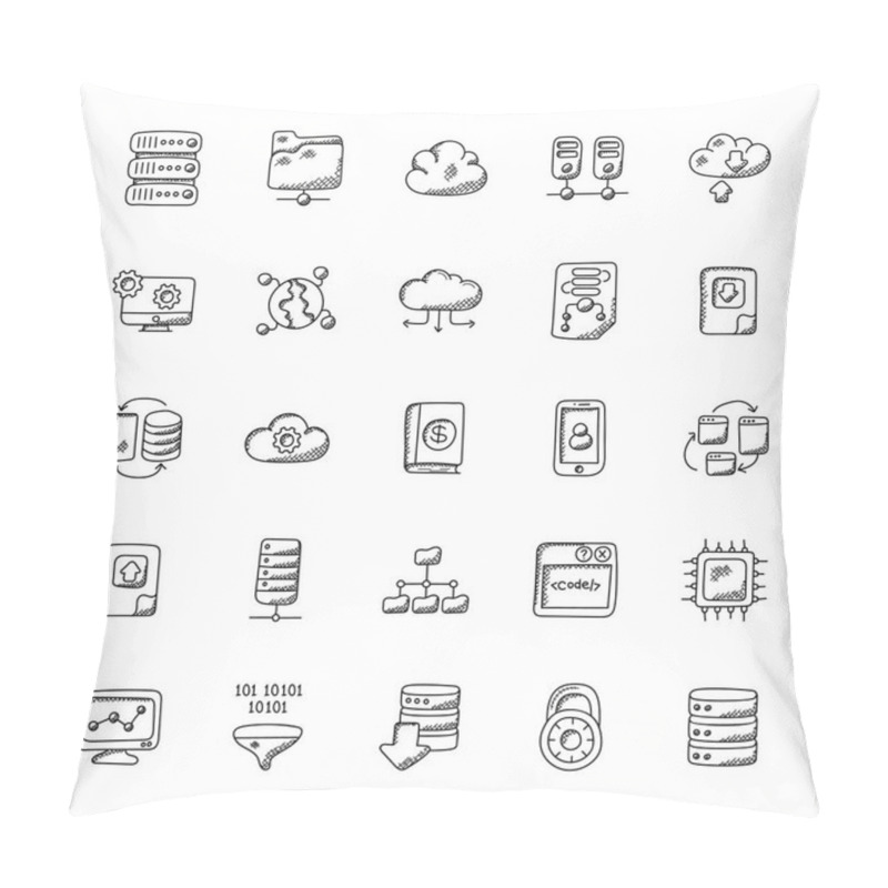 Personality  Database And Storage Flat Icons  Pillow Covers