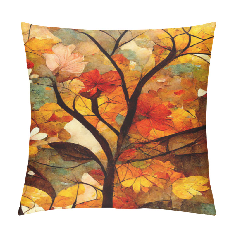 Personality  Abstract Autumn Illustration Window Tiffany Styled Glass Pillow Covers