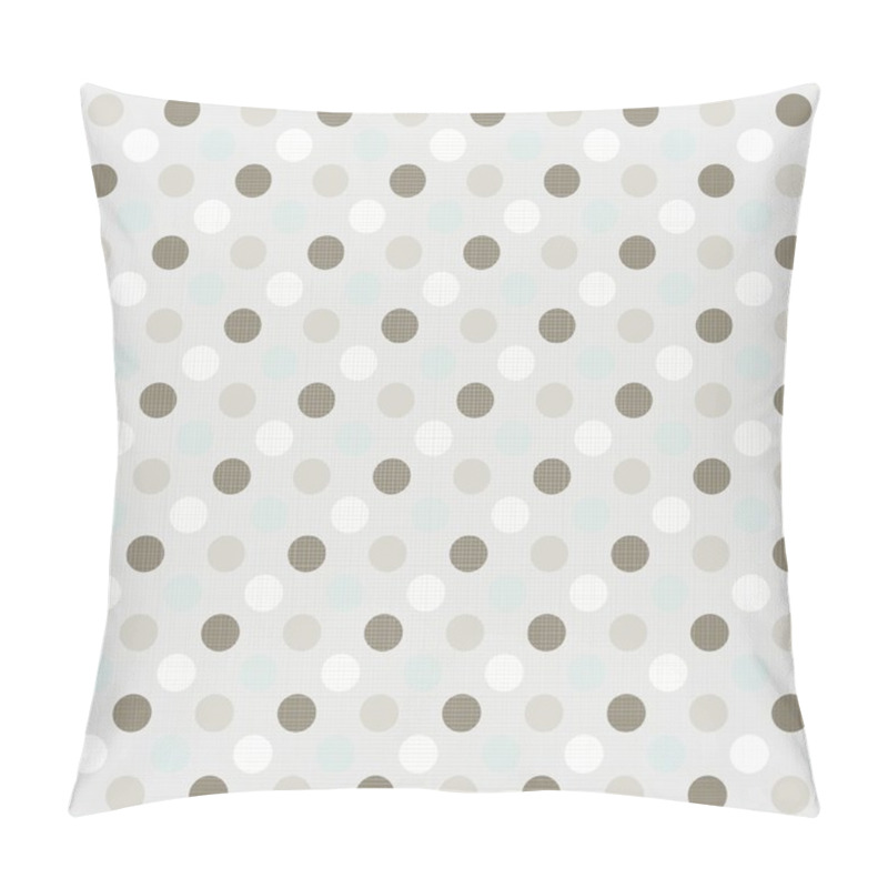 Personality  Delicate Blue Brown Beige White Little Polka Dots Geometric Elements On Beige Background Seamless Pattern Pillow Covers