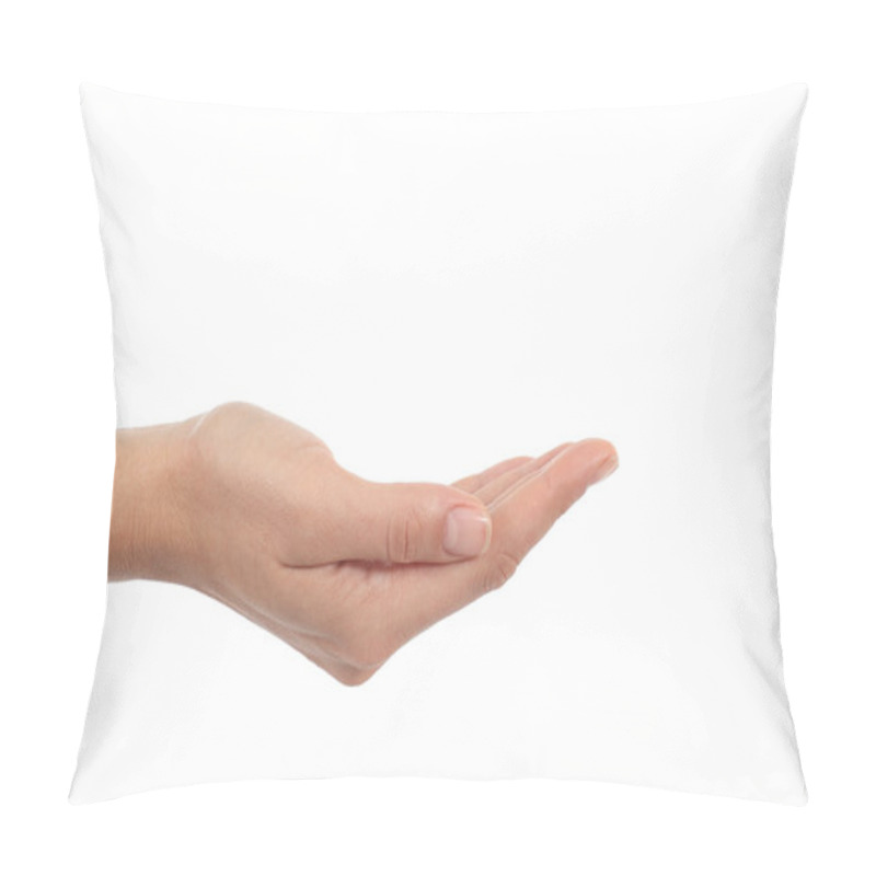 Personality  Woman Hand With Palm Up Pillow Covers