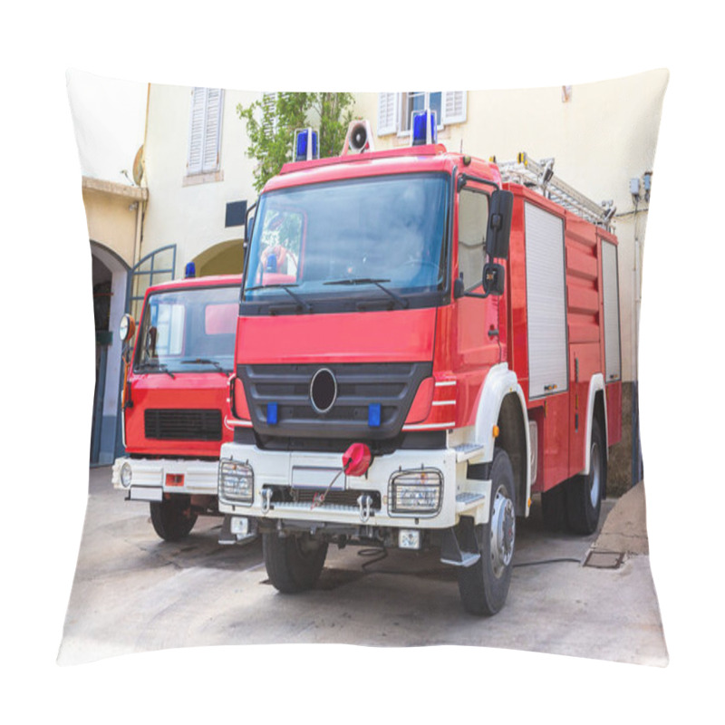 Personality  Fire Engine In Old City Dubrovnik Pillow Covers