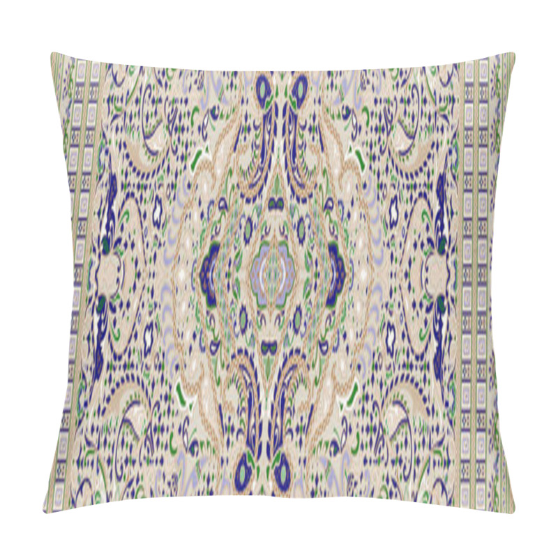 Personality  Seamless Traditional Indian Textile Fabric Border Pillow Covers