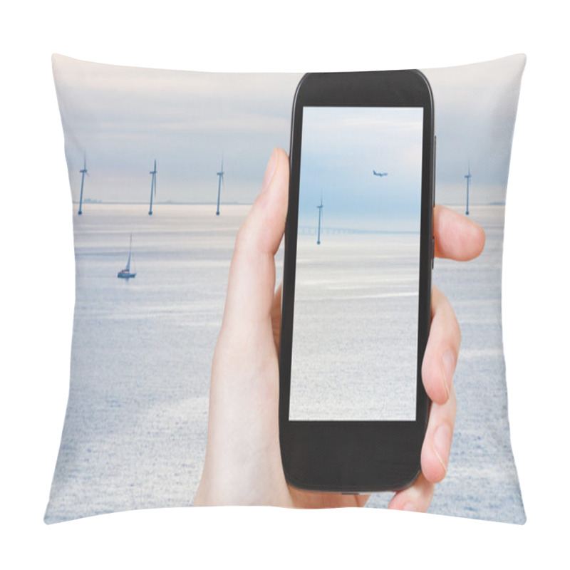 Personality  Tourist Shooting Photo Of Middelgrunden Wind Farm Pillow Covers